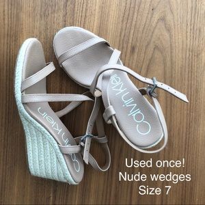 Calvin Klein nude wedges